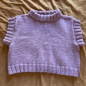 Handknit Cropped Pink Vest